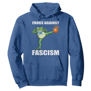 Frogs Against Fascism Hoodie No Fascist No Kings Funny Portland Frog Protest TS02 Royal Blue Print Your Wear