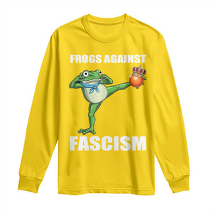 Frogs Against Fascism Long Sleeve Shirt No Fascist No Kings Funny Portland Frog Protest TS02 Daisy Print Your Wear