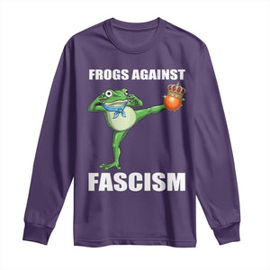 Frogs Against Fascism Long Sleeve Shirt No Fascist No Kings Funny Portland Frog Protest TS02 Purple Print Your Wear