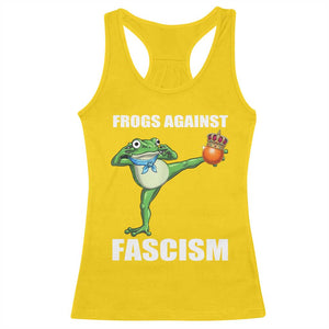 Frogs Against Fascism Racerback Tank Top No Fascist No Kings Funny Portland Frog Protest TS02 Daisy Print Your Wear