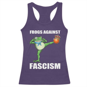 Frogs Against Fascism Racerback Tank Top No Fascist No Kings Funny Portland Frog Protest TS02 Purple Print Your Wear