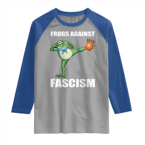 Frogs Against Fascism Raglan Shirt No Fascist No Kings Funny Portland Frog Protest TS02 Sport Gray Royal Print Your Wear