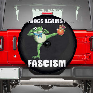 Frogs Against Fascism Spare Tire Cover No Fascist No Kings Funny Portland Frog Protest TS02 Black Print Your Wear