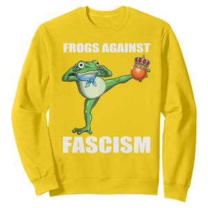 Frogs Against Fascism Sweatshirt No Fascist No Kings Funny Portland Frog Protest TS02 Daisy Print Your Wear