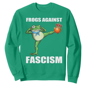 Frogs Against Fascism Sweatshirt No Fascist No Kings Funny Portland Frog Protest TS02 Irish Green Print Your Wear