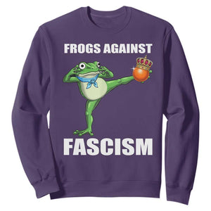 Frogs Against Fascism Sweatshirt No Fascist No Kings Funny Portland Frog Protest TS02 Purple Print Your Wear