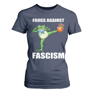 Frogs Against Fascism T Shirt For Women No Fascist No Kings Funny Portland Frog Protest TS02 Navy Print Your Wear