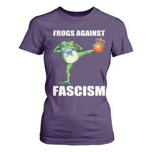Frogs Against Fascism T Shirt For Women No Fascist No Kings Funny Portland Frog Protest TS02 Purple Print Your Wear