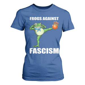 Frogs Against Fascism T Shirt For Women No Fascist No Kings Funny Portland Frog Protest TS02 Royal Blue Print Your Wear