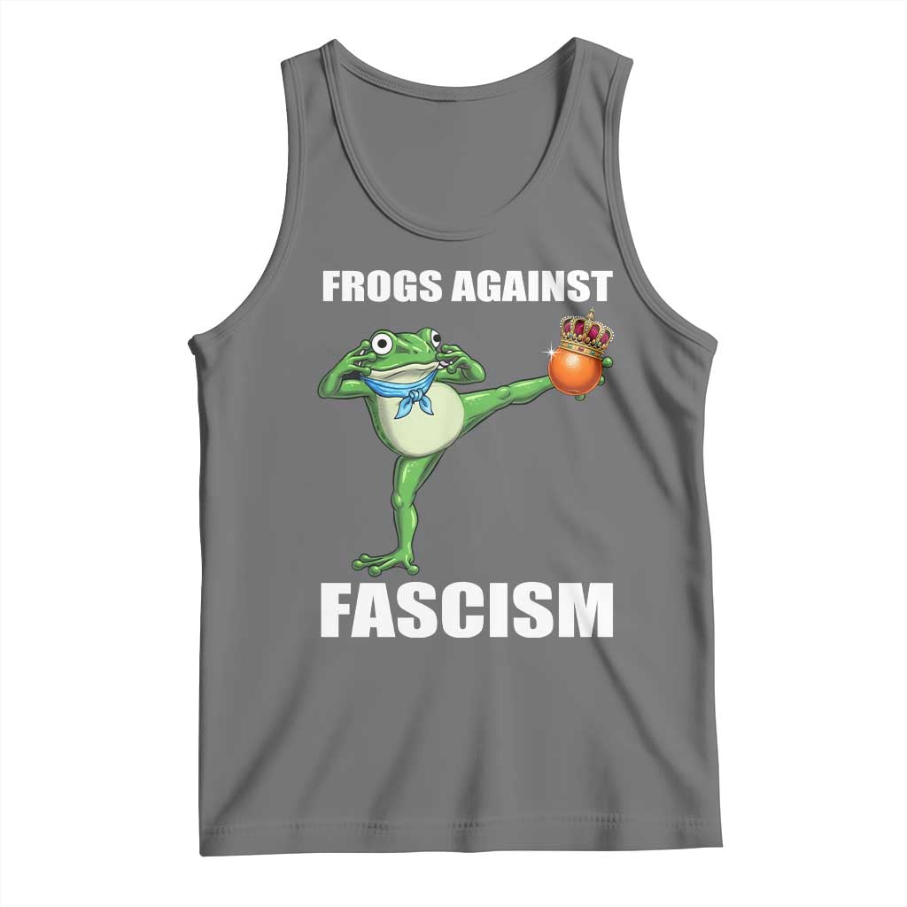 Frogs Against Fascism Tank Top No Fascist No Kings Funny Portland Frog Protest TS02 Black Heather Print Your Wear