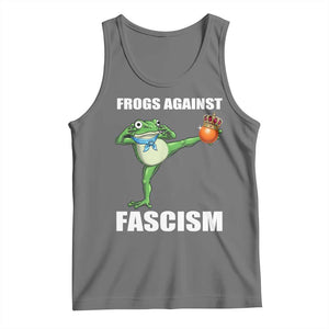Frogs Against Fascism Tank Top No Fascist No Kings Funny Portland Frog Protest TS02 Black Heather Print Your Wear