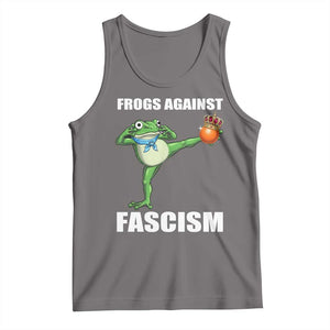 Frogs Against Fascism Tank Top No Fascist No Kings Funny Portland Frog Protest TS02 Deep Heather Print Your Wear