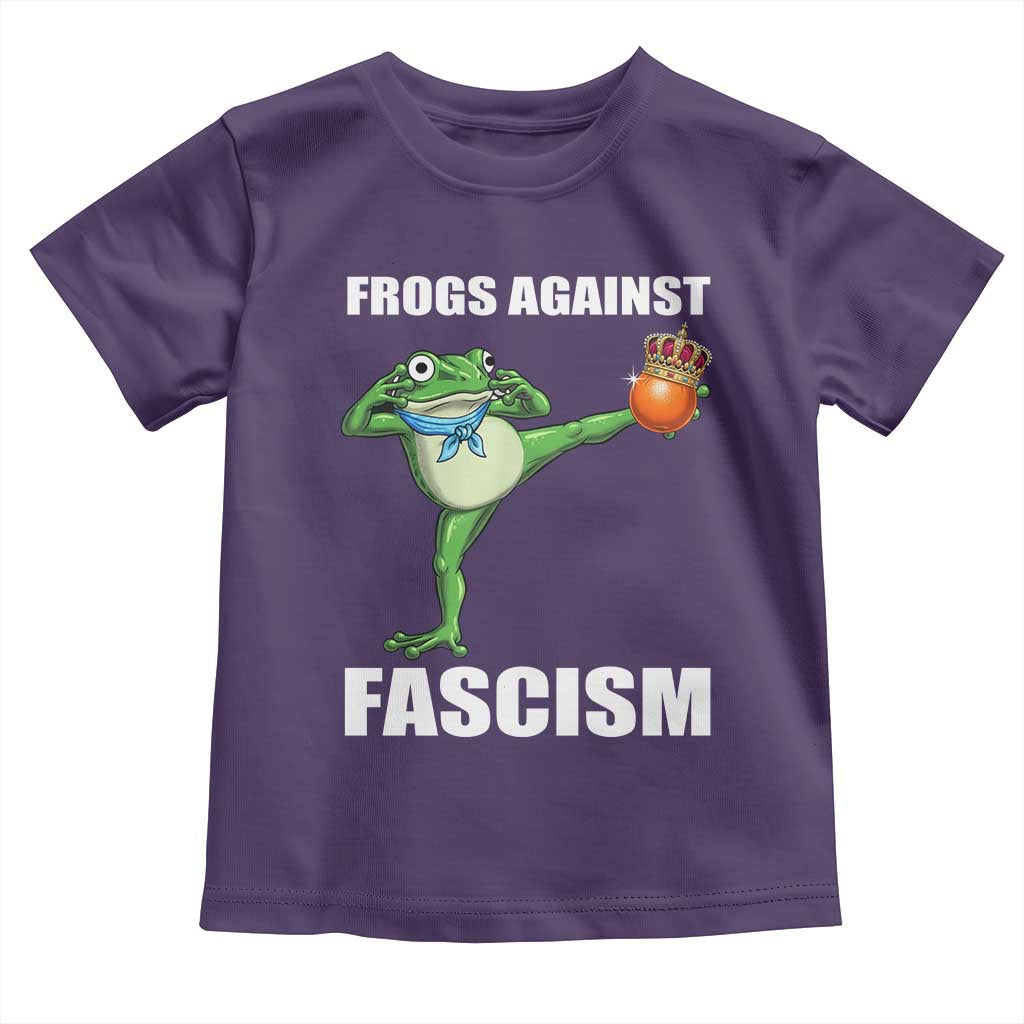 Frogs Against Fascism Toddler T Shirt No Fascist No Kings Funny Portland Frog Protest TS02 Purple Print Your Wear