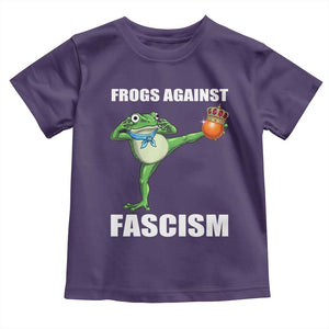 Frogs Against Fascism Toddler T Shirt No Fascist No Kings Funny Portland Frog Protest TS02 Purple Print Your Wear