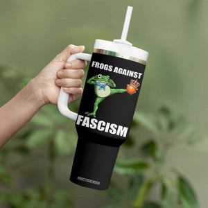 Frogs Against Fascism Tumbler With Handle No Fascist No Kings Funny Portland Frog Protest TS02 Print Your Wear