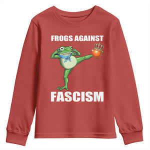 Frogs Against Fascism Youth Sweatshirt No Fascist No Kings Funny Portland Frog Protest TS02 Red Print Your Wear