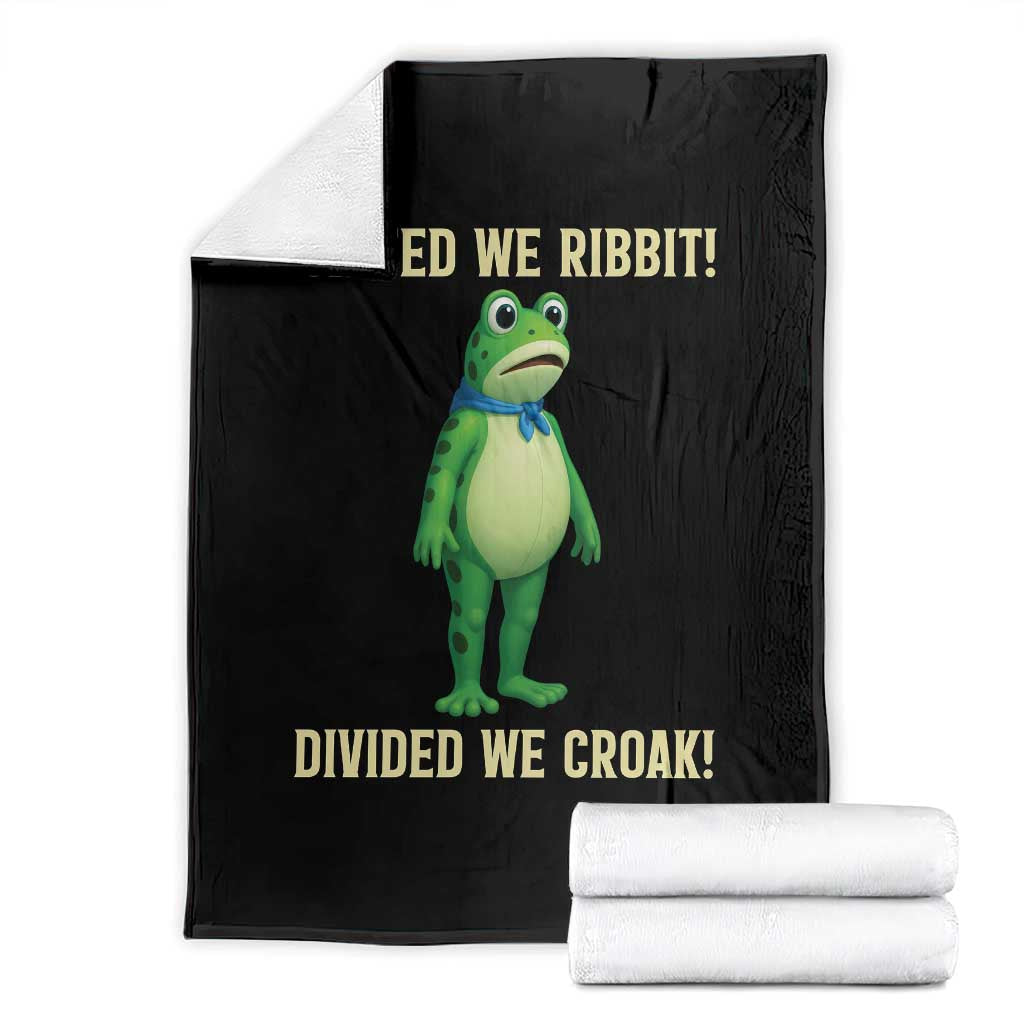 United We Ribbit Frog Protest Throw Blanket Divided We Croak Free Portland Resist 2025 TS02 Black Print Your Wear