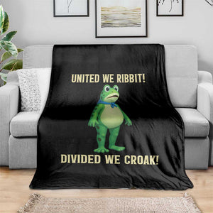 United We Ribbit Frog Protest Throw Blanket Divided We Croak Free Portland Resist 2025 TS02 Print Your Wear