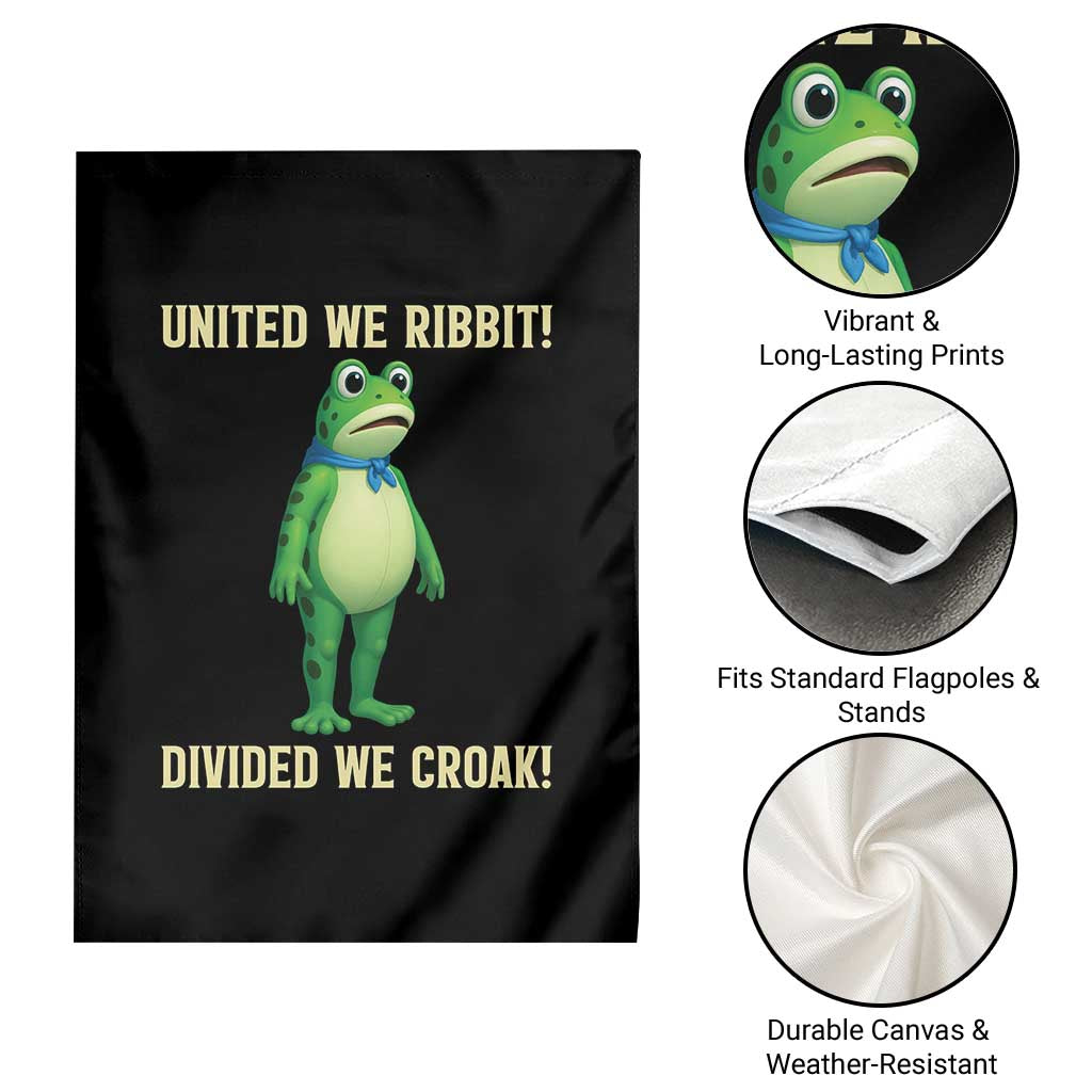 United We Ribbit Frog Protest Garden Flag Divided We Croak Free Portland Resist 2025 TS02 Print Your Wear