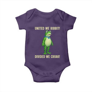 United We Ribbit Frog Protest Baby Onesie Divided We Croak Free Portland Resist 2025 TS02 Purple Print Your Wear
