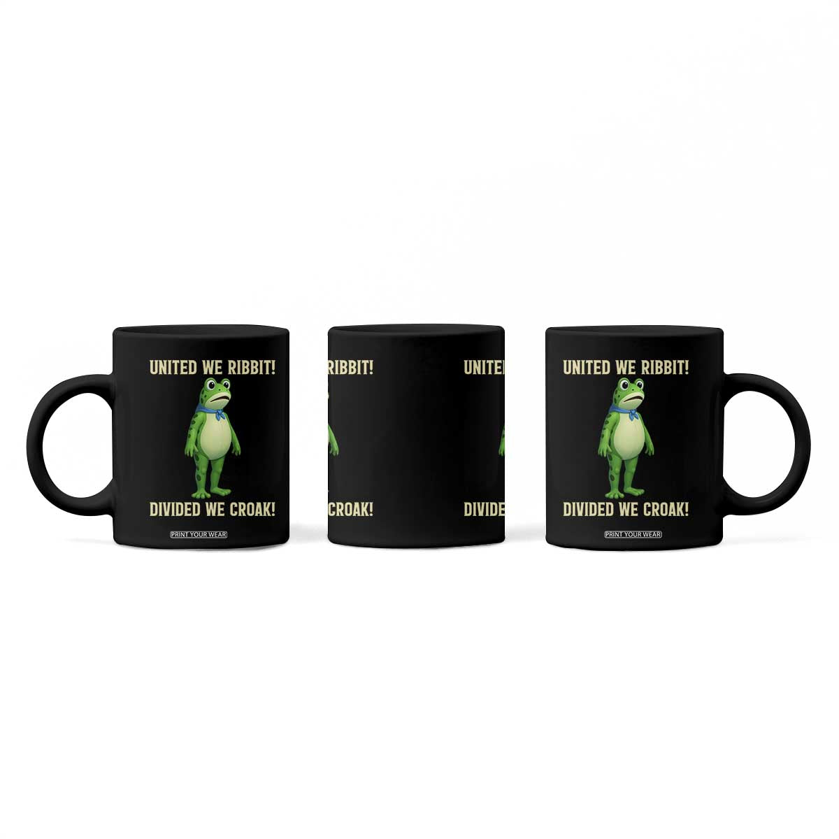 United We Ribbit Frog Protest Coffee Mug Divided We Croak Free Portland Resist 2025 TS02 Print Your Wear