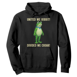 United We Ribbit Frog Protest Hoodie Divided We Croak Free Portland Resist 2025 TS02 Black Print Your Wear