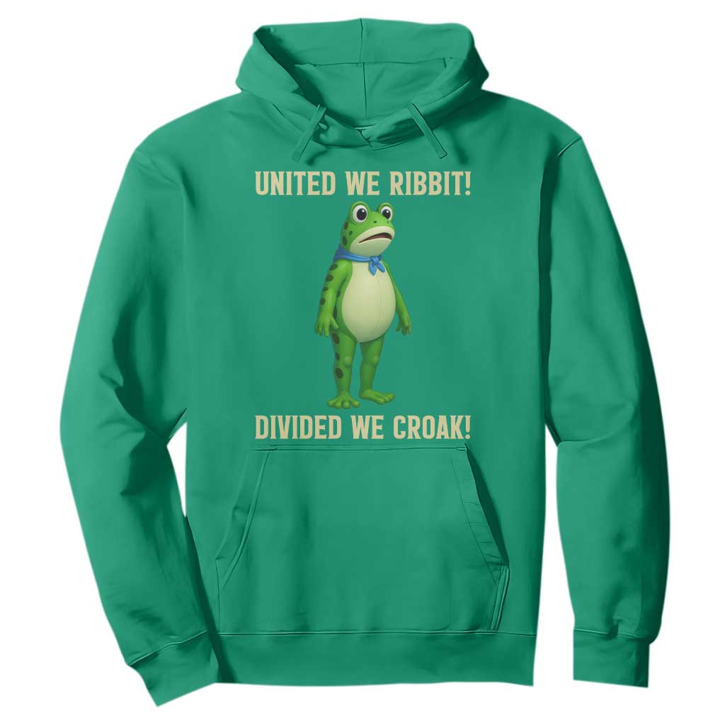 United We Ribbit Frog Protest Hoodie Divided We Croak Free Portland Resist 2025 TS02 Irish Green Print Your Wear