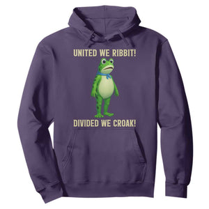 United We Ribbit Frog Protest Hoodie Divided We Croak Free Portland Resist 2025 TS02 Purple Print Your Wear