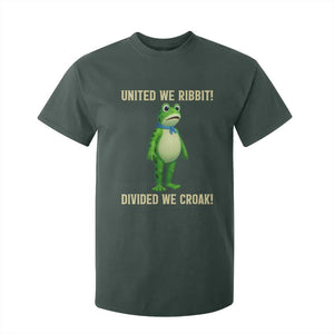 United We Ribbit Frog Protest T Shirt For Kid Divided We Croak Free Portland Resist 2025 TS02 Dark Forest Green Print Your Wear