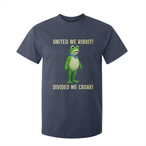 United We Ribbit Frog Protest T Shirt For Kid Divided We Croak Free Portland Resist 2025 TS02 Navy Print Your Wear