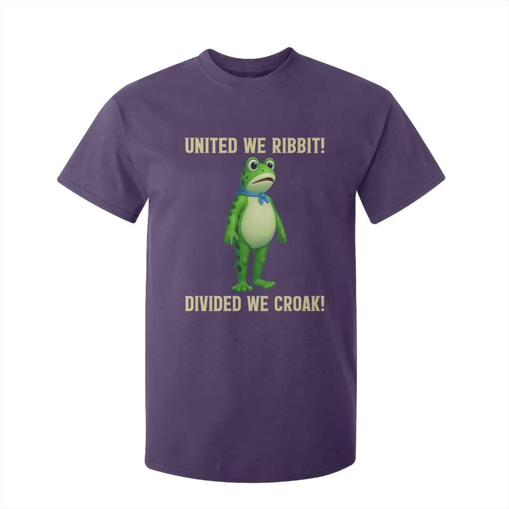 United We Ribbit Frog Protest T Shirt For Kid Divided We Croak Free Portland Resist 2025 TS02 Purple Print Your Wear