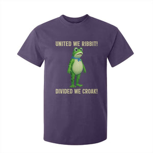 United We Ribbit Frog Protest T Shirt For Kid Divided We Croak Free Portland Resist 2025 TS02 Purple Print Your Wear