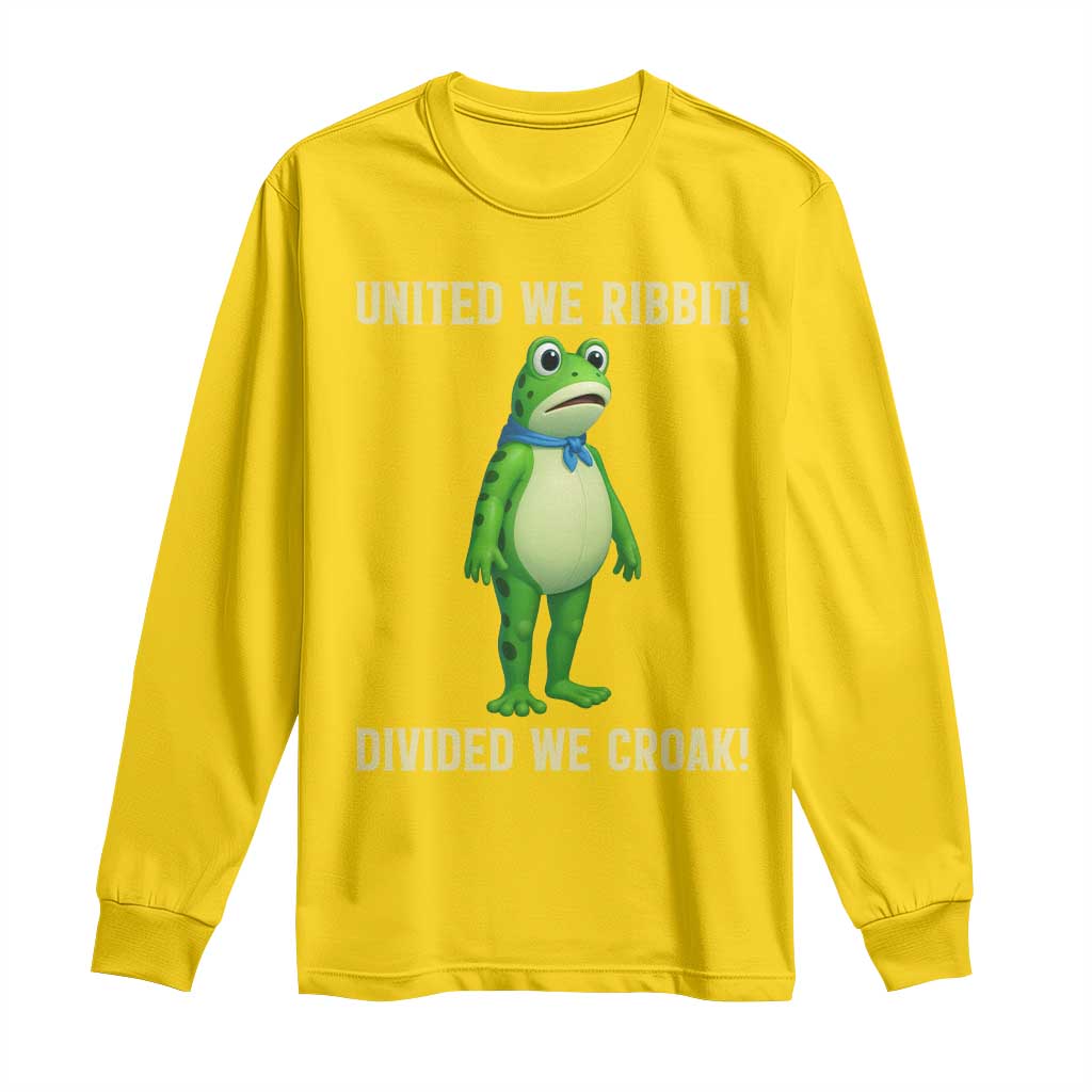 United We Ribbit Frog Protest Long Sleeve Shirt Divided We Croak Free Portland Resist 2025 TS02 Daisy Print Your Wear