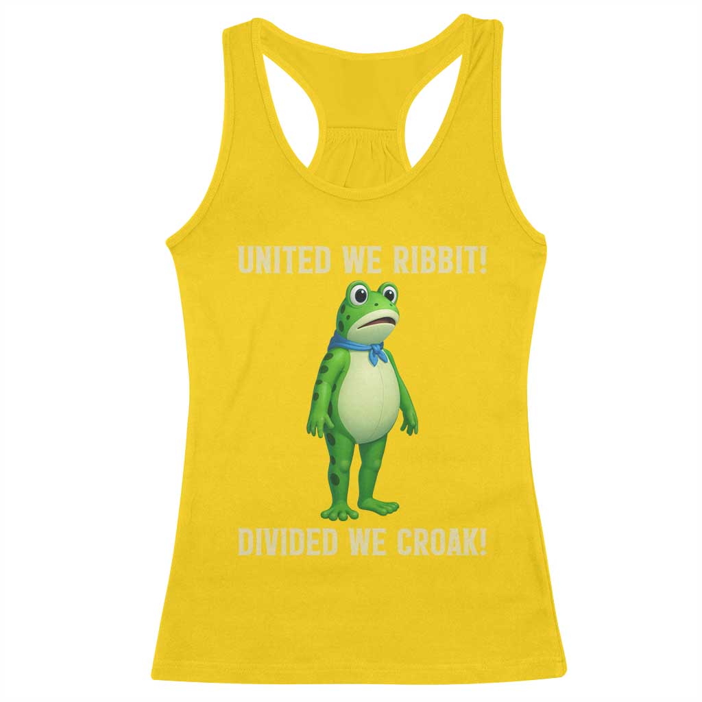 United We Ribbit Frog Protest Racerback Tank Top Divided We Croak Free Portland Resist 2025 TS02 Daisy Print Your Wear