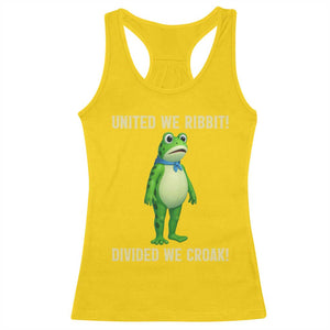United We Ribbit Frog Protest Racerback Tank Top Divided We Croak Free Portland Resist 2025 TS02 Daisy Print Your Wear