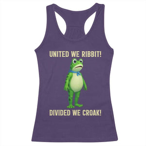 United We Ribbit Frog Protest Racerback Tank Top Divided We Croak Free Portland Resist 2025 TS02 Purple Print Your Wear