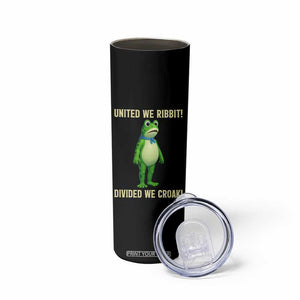 United We Ribbit Frog Protest Skinny Tumbler Divided We Croak Free Portland Resist 2025 TS02 Print Your Wear