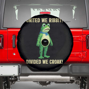 United We Ribbit Frog Protest Spare Tire Cover Divided We Croak Free Portland Resist 2025 TS02 Black Print Your Wear
