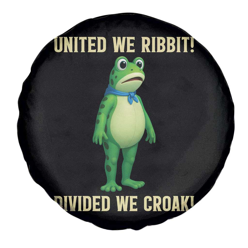 United We Ribbit Frog Protest Spare Tire Cover Divided We Croak Free Portland Resist 2025 TS02 Print Your Wear