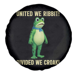 United We Ribbit Frog Protest Spare Tire Cover Divided We Croak Free Portland Resist 2025 TS02 Print Your Wear