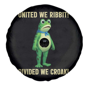 United We Ribbit Frog Protest Spare Tire Cover Divided We Croak Free Portland Resist 2025 TS02 Print Your Wear