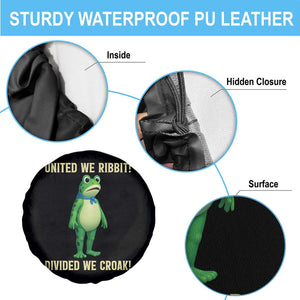 United We Ribbit Frog Protest Spare Tire Cover Divided We Croak Free Portland Resist 2025 TS02 Print Your Wear