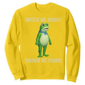 United We Ribbit Frog Protest Sweatshirt Divided We Croak Free Portland Resist 2025 TS02 Daisy Print Your Wear