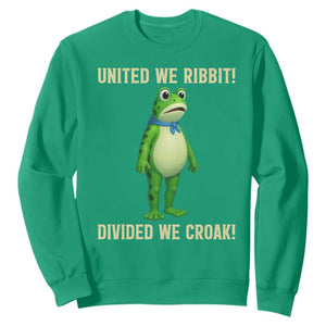 United We Ribbit Frog Protest Sweatshirt Divided We Croak Free Portland Resist 2025 TS02 Irish Green Print Your Wear