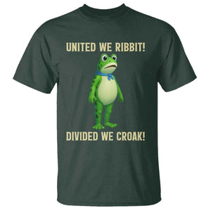 United We Ribbit Frog Protest T Shirt Divided We Croak Free Portland Resist 2025 TS02 Dark Forest Green Print Your Wear