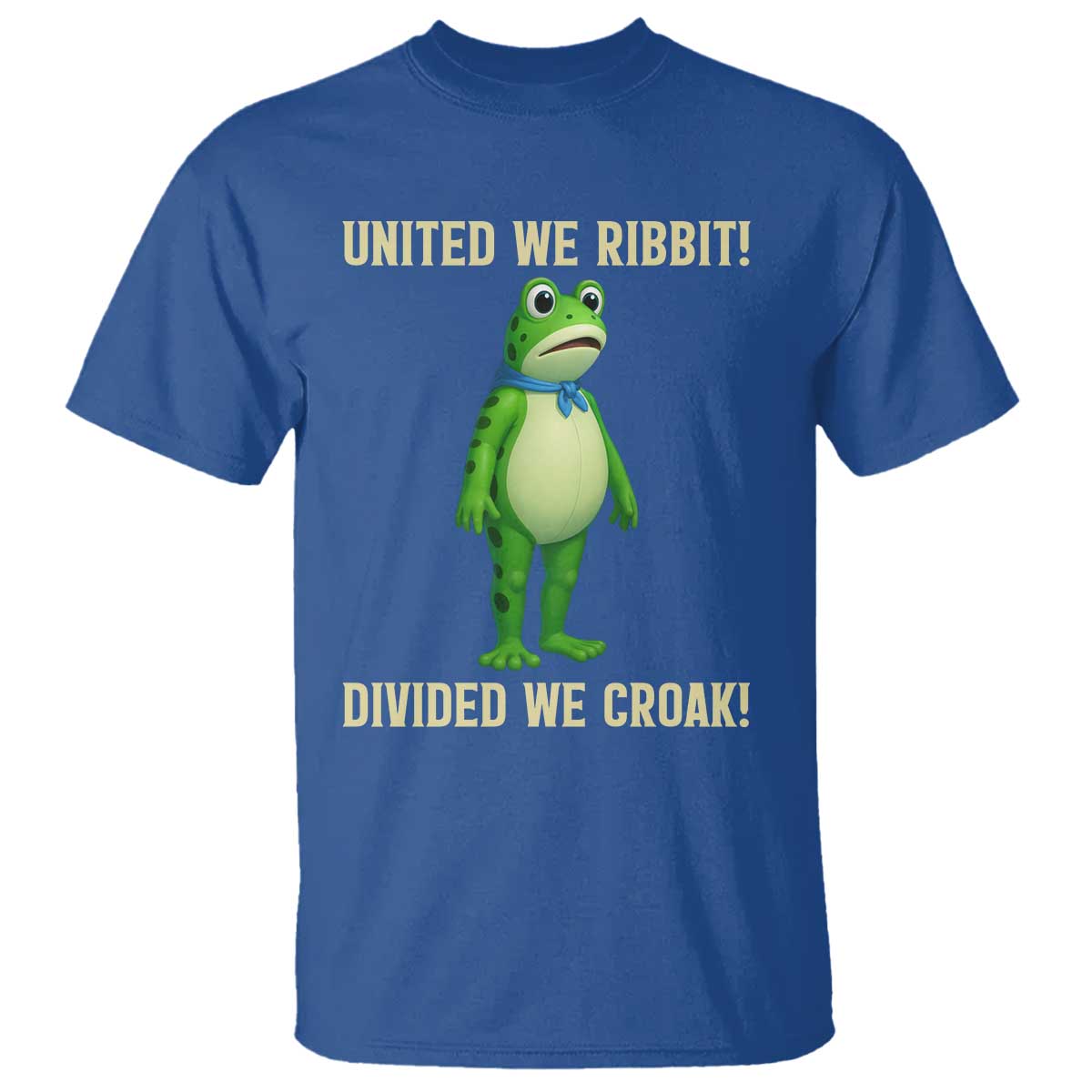 United We Ribbit Frog Protest T Shirt Divided We Croak Free Portland Resist 2025 TS02 Royal Blue Print Your Wear