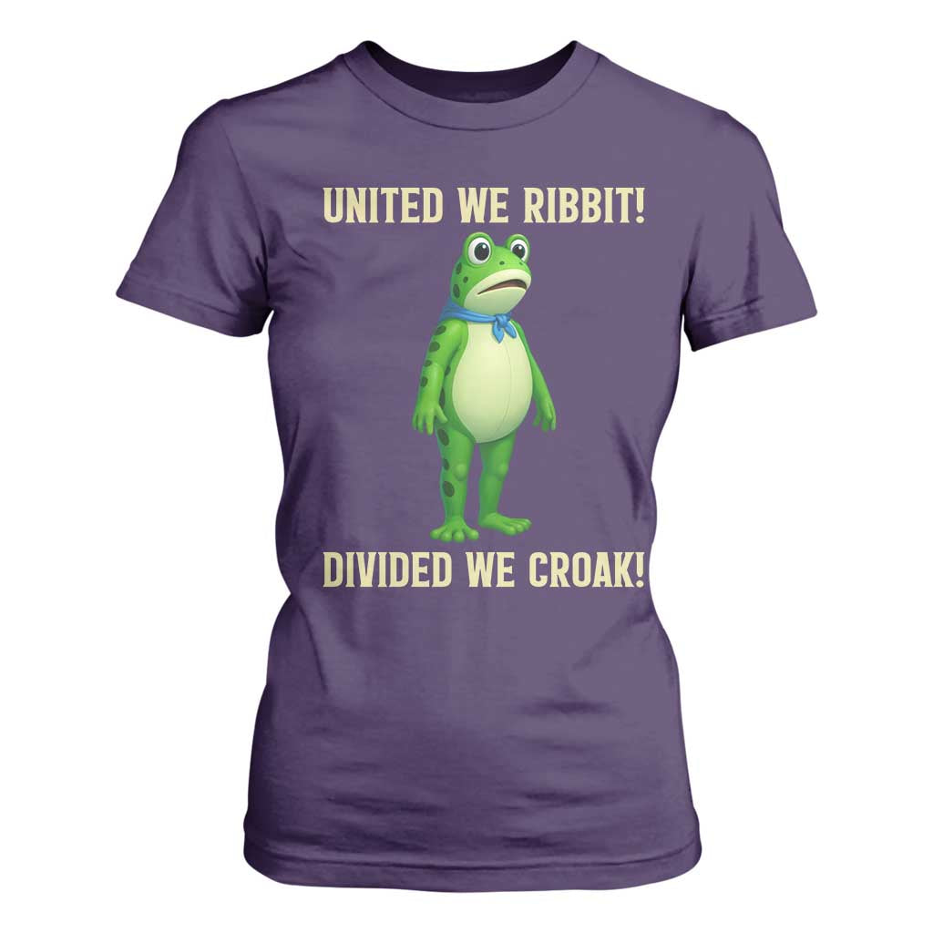 United We Ribbit Frog Protest T Shirt For Women Divided We Croak Free Portland Resist 2025 TS02 Purple Print Your Wear