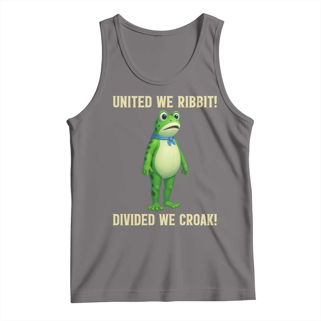 United We Ribbit Frog Protest Tank Top Divided We Croak Free Portland Resist 2025 TS02 Deep Heather Print Your Wear