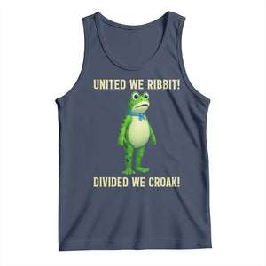 United We Ribbit Frog Protest Tank Top Divided We Croak Free Portland Resist 2025 TS02 Navy Print Your Wear