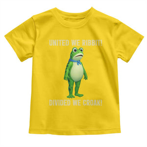 United We Ribbit Frog Protest Toddler T Shirt Divided We Croak Free Portland Resist 2025 TS02 Daisy Print Your Wear
